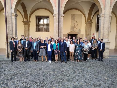 Group picture, conference organised to celebrate the Laurea Honoris Causa to Guenter Bloeschl, 2021